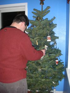 Dave hanging ornaments.