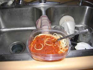 Cold spaghetti lunch.