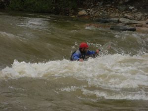 A kayaker in the "play park" in Salida, a rafting/boating town in the summer.
