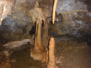 Stalactite and stalagmite.