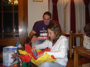 Matt and Erin Hazelton at our Christmas-portion of the get together.