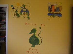 The finished paintings from Marvin the Merry Monster.