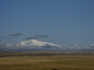 The collegiate peaks blanketed in early snow.