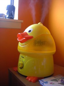 The very cute duck humidifier looks a bit maniacal when it's on...