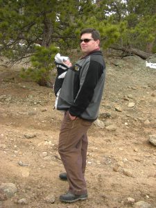 Dave and Phoebe hiking in Nederland.