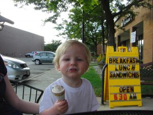 Henry's first ice cream cone!