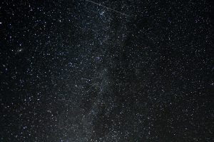 This shot was an 88 second exposure pointed along the Milky Way. You can see a couple of other galaxies as well if you look closely. Here I boosted the contrast a bit and used a little unsharp mask to help the fainter stars stand out from the background. I also used the camera's built-in dark frame subtraction.