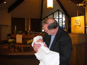 Benjamin and Grandpa Gribble share a moment.