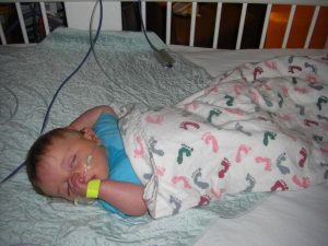 Sick baby relaxing.
