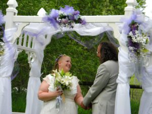 Under the chuppah.