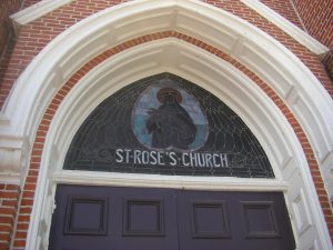 Stained glass at Saint Rose's church.