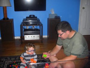 Playing games with Daddy.
