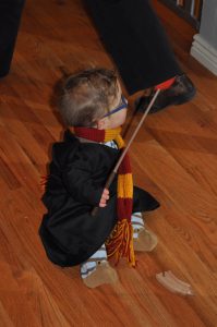 I just love this picture of our tiny Harry Potter.