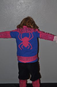 The back of the Spidergirl costume.