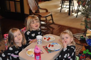 It's handy to have a picnic table in the dining room.