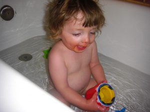 Both kids love to play with these cups in the tub.