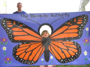 Phoebe was just a little too short for the butterfly.