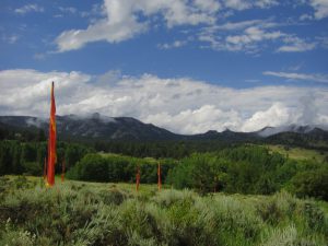 A view of the mountains from the stupa.