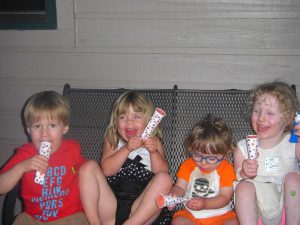 Hanging out with our good friends at their new house: Whit, Phoebe, Benjamin, Tilley