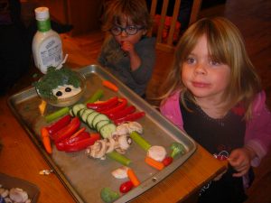 The chef with her creation.