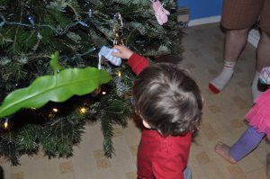 Benjamin with his own hand-crafted ornament.
