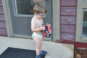 When Phoebe started tee-ball, Benjamin got a glove too.