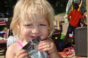 Cutie with a juice box.