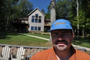 Dave with the house in the background.