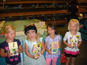Kylie, Phoebe, Isabelle, and Calae show off their hard work.