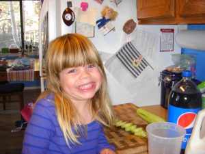 Phoebe cut up a whole cucumber!