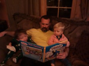 Pete reading to the boys.