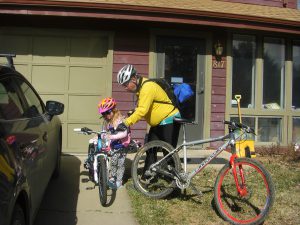 Heading out to ride to the "train park" in Louisville.