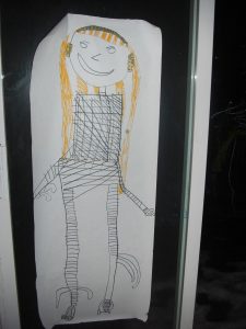 Phoebe drew Cleo from Monster High so we could play "pin the dress on Cleo."