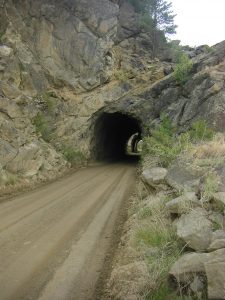 Railroad tunnels from the far side.