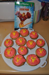 Iron Man cupcakes.