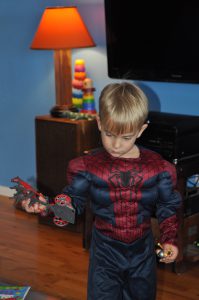 Benjamin's friend David...or, excuse me, Spider Man...from last year's preschool class.