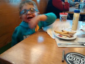 Sharing fries after Cranksgiving.